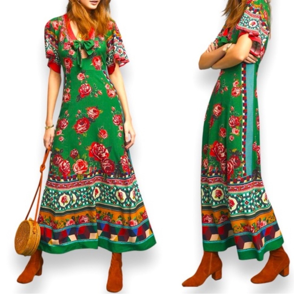 Farm Rio for Anthropologie Bolero Maxi Dress size Large.